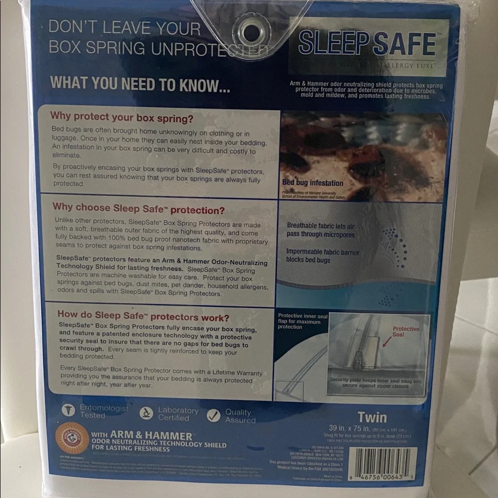 Brand New Sleep Safe Premium Box Spring Protector - White